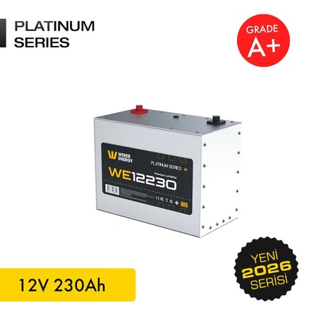 12V 230Ah LiFePO4 Platinum Series Bluetooth'lu Lityum Demir Fosfat Akü/Batarya