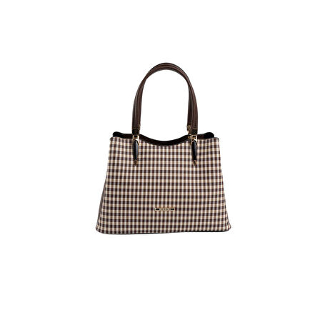 Silver Polo  Kadın Omuz Çantası 1205-47383 SILVER POLO BAYAN ÇANTASI M191 KAHVE SARI-MAT KAHVE