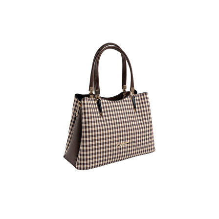 Silver Polo  Kadın Omuz Çantası 1205-47383 SILVER POLO BAYAN ÇANTASI M191 KAHVE SARI-MAT KAHVE