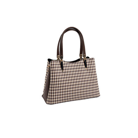 Silver Polo  Kadın Omuz Çantası 1205-47383 SILVER POLO BAYAN ÇANTASI M191 KAHVE SARI-MAT KAHVE