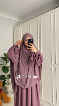 Kolları bağlamalı elbise 2 katlı gölgeli sufle