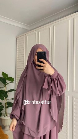 Kolları bağlamalı elbise 2 katlı gölgeli sufle