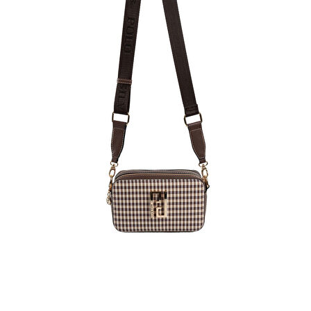 Silver Polo  Kadın Çapraz Çanta 1078-47385 SILVER POLO ÇAPRAZ BAYAN ÇANTASI M191 KAHVE SARI-MAT KAHVE