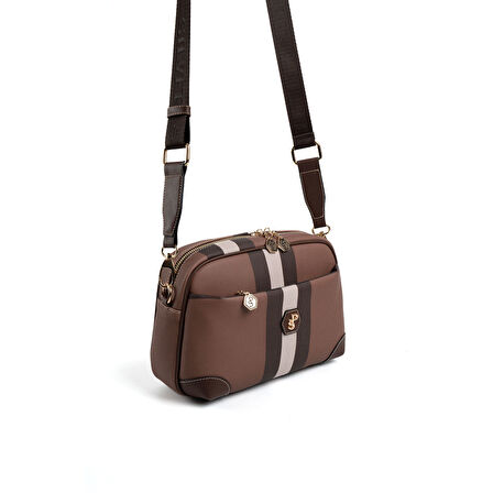 Silver Polo  Kadın Çapraz Çanta 1094-47396 SILVER POLO ÇAPRAZ BAYAN ÇANTASI MK85 KOYU KAHVE-MAT KAHVE