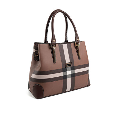 Silver Polo  Kadın Omuz Çantası 667-47398 SILVER POLO BAYAN ÇANTASI MK85 KOYU KAHVE-MAT KAHVE