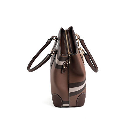 Silver Polo  Kadın Omuz Çantası 667-47398 SILVER POLO BAYAN ÇANTASI MK85 KOYU KAHVE-MAT KAHVE