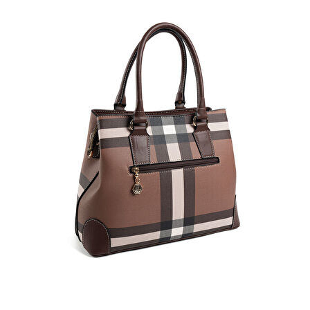 Silver Polo  Kadın Omuz Çantası 667-47398 SILVER POLO BAYAN ÇANTASI MK85 KOYU KAHVE-MAT KAHVE