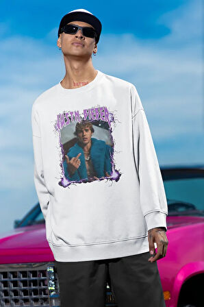 Justin Bieber Baskılı Unisex Oversize Şarkıcı Sweatshirt