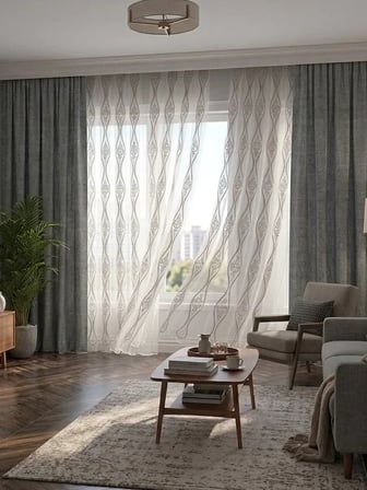 NİVEMESHOME BADE 7150 BAMBU GRİ 1/3 PİLELİ TÜL PERDE APM