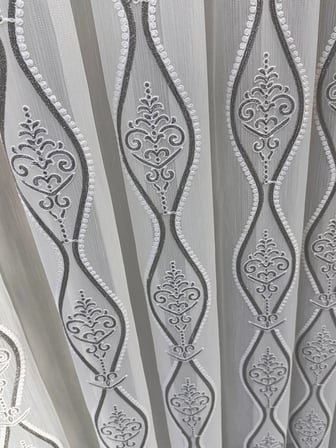 NİVEMESHOME BADE 7150 BAMBU GRİ 1/3 PİLELİ TÜL PERDE APM