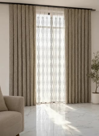 NİVEMESHOME BADE 7150 BAMBU GRİ 1/3 PİLELİ TÜL PERDE APM
