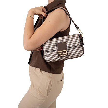 Silver Polo  Kadın Çapraz Çanta 1179-47405 SILVER POLO ÇAPRAZ Kadın ÇANTASI M191 KAHVE SARI-MAT KAHVE