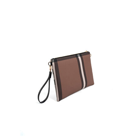 Silver Polo  Kadın Portföy Çantası 1034-47408 SILVER POLO CLUTCH MK85 KOYU KAHVE-MAT KAHVE