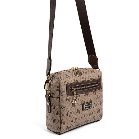 Silver Polo  Kadın Çapraz Çanta 1038-47413 SILVER POLO ÇAPRAZ Kadın ÇANTASI M178 KOYU BEJ-MAT KAHVE