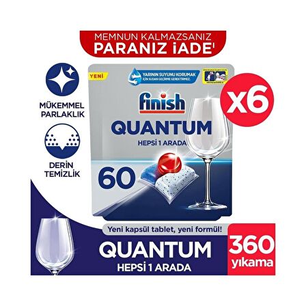 Finish Quantum 360 Kapsül Bulaşık Makinesi Deterjanı Tableti (6 x 60 Kapsül)