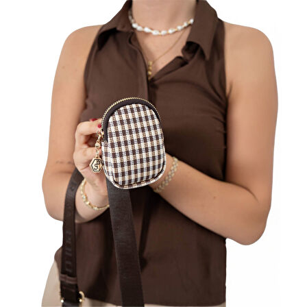 Silver Polo  Kadın Çapraz Çanta 1038-47414 SILVER POLO ÇAPRAZ BAYAN ÇANTASI M191 KAHVE SARI-MAT KAHVE