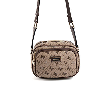 Silver Polo  Kadın Çapraz Çanta 1111-47418 SILVER POLO ÇAPRAZ BAYAN ÇANTASI M178 KOYU BEJ-MAT KAHVE