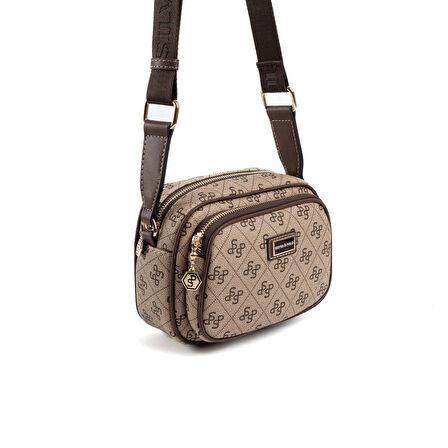 Silver Polo  Kadın Çapraz Çanta 1111-47418 SILVER POLO ÇAPRAZ BAYAN ÇANTASI M178 KOYU BEJ-MAT KAHVE