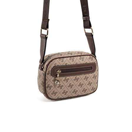Silver Polo  Kadın Çapraz Çanta 1111-47418 SILVER POLO ÇAPRAZ BAYAN ÇANTASI M178 KOYU BEJ-MAT KAHVE