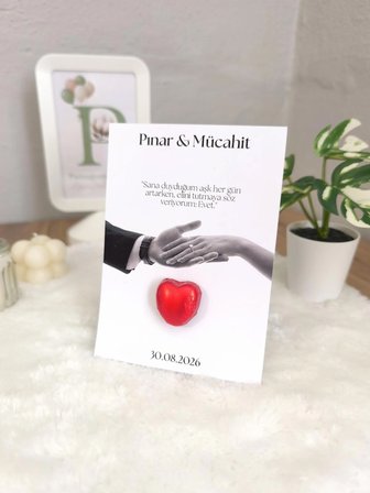 ​Pamuğum Atelier Kişiye Özel Kalpli Çikolata İsteme, Söz, Nikah, Nişan Hediyeliği (50 Adet)