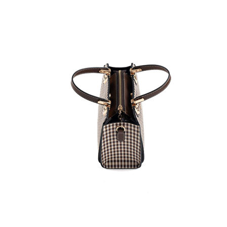 Silver Polo  Kadın Omuz Çantası 1133-47431 SILVER POLO BAYAN ÇANTASI M191 KAHVE SARI-MAT KAHVE