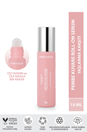 Bade Natural Pembe Kuvars Roll On Antioksidan Yüz Masaj Serumu 10 ml