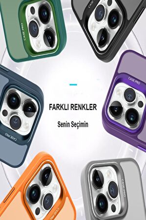 iPhone 15 Pro Uyumlu Fuchsia Flet Lens Magsafe Arka Kapak 