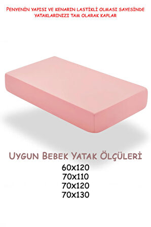 %100 Pamuk Penye Bebek Lastikli Çarşaf,Anne Yanı Çarşafı,Kreş Bebek Yatağı Çarşafı
