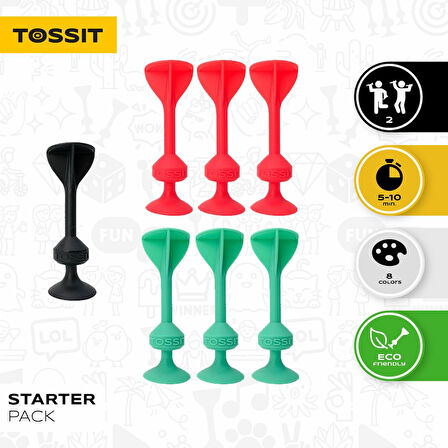 TOSSIT Silikon Dart Başlangıç Seti (Kırmızı, Camgöbeği)