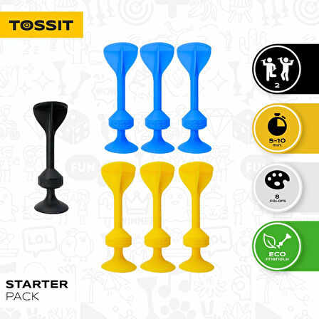 TOSSIT Silikon Dart Başlangıç Seti (Mavi, Sarı)