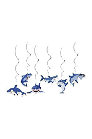 KÖPEKBALIĞI TEMAL ÖZEL KESİM 6'LI TAVAN SÜS