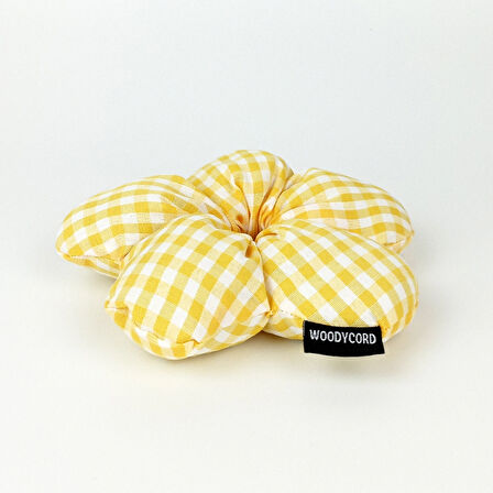 Woodycord El Yapımı Elyaf Dolgulu Topuz Tokası: Pofuduk Çiçek Şıklığı!