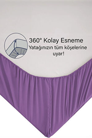 | Ranforce | Pamuklu Tek / Çift Kişilik Mor Lastikli Çarşaf | 14 Renk | Fıtted |
