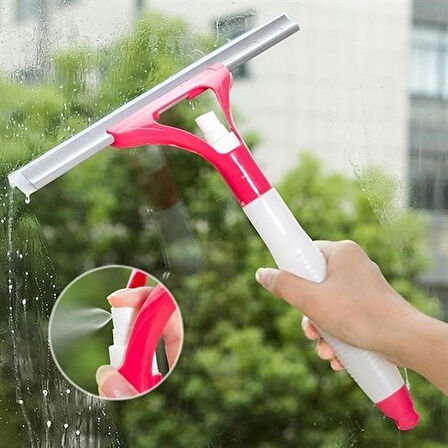 By Nevser® Pratik Spreyli Cam Sil Pencere Ayna Tezgah Duşakabin Temizleyici Püskürtmeli Silme Aparatı