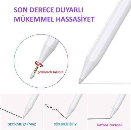 Dijital Şarjlı Avuç İçi Algılamayan Stylus Yedek Kalem Ucu Stylus Pen Spare Tip Yedek Uç