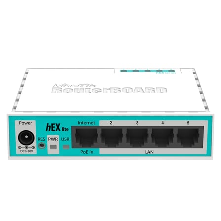 MikroTik RB750R2 (hEX lite) 5 Port 10/100 Router