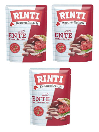 Rinti Pouch Ördekli Köpek Yaş Mama 400 Gr. X 3 Adet