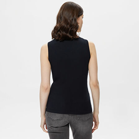 Nautica Kadın Siyah Kolsuz T-Shirt