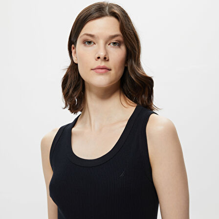 Nautica Kadın Siyah Kolsuz T-Shirt