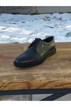 Erkek Yazlık Klasik Kundura Hakiki Deri  Faylon Taban Bağcıklı