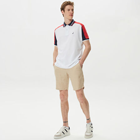 Nautica Erkek Krem Keten Bermuda