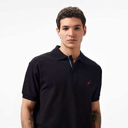 Nautica Erkek Siyah Classic Fit Kısa Kollu Polo