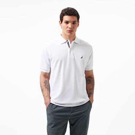 Nautica Erkek Classic Fit Beyaz Kısa Kollu Polo Yaka T-Shirt
