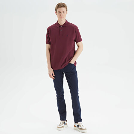 Nautica Erkek Bordo Classic Fit Kısa Kollu Polo Yaka T-Shirt