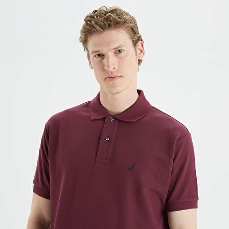 Nautica Erkek Bordo Classic Fit Kısa Kollu Polo Yaka T-Shirt