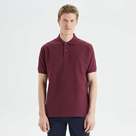Nautica Erkek Bordo Classic Fit Kısa Kollu Polo Yaka T-Shirt