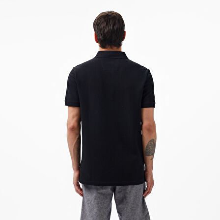Nautica Erkek Siyah Slim Fit Kısa Kollu Polo Yaka T-Shirt