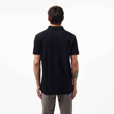 Nautica Erkek Siyah Slim Fit Kısa Kollu Polo Yaka T-Shirt