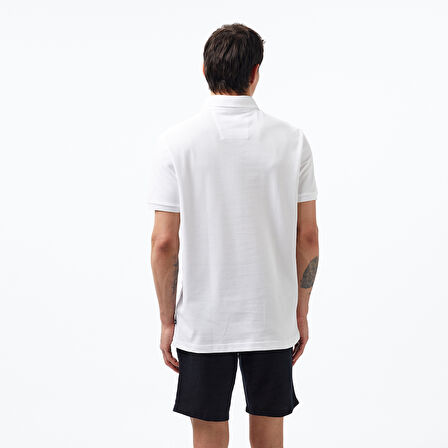 Nautica Erkek Beyaz Slim Fit Kısa Kollu Polo Yaka T-Shirt