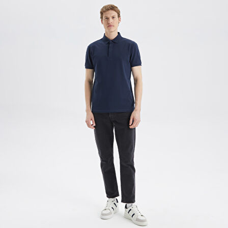Nautica Erkek Lacivert Slim Fit Kısa Kollu Polo Yaka T-Shirt